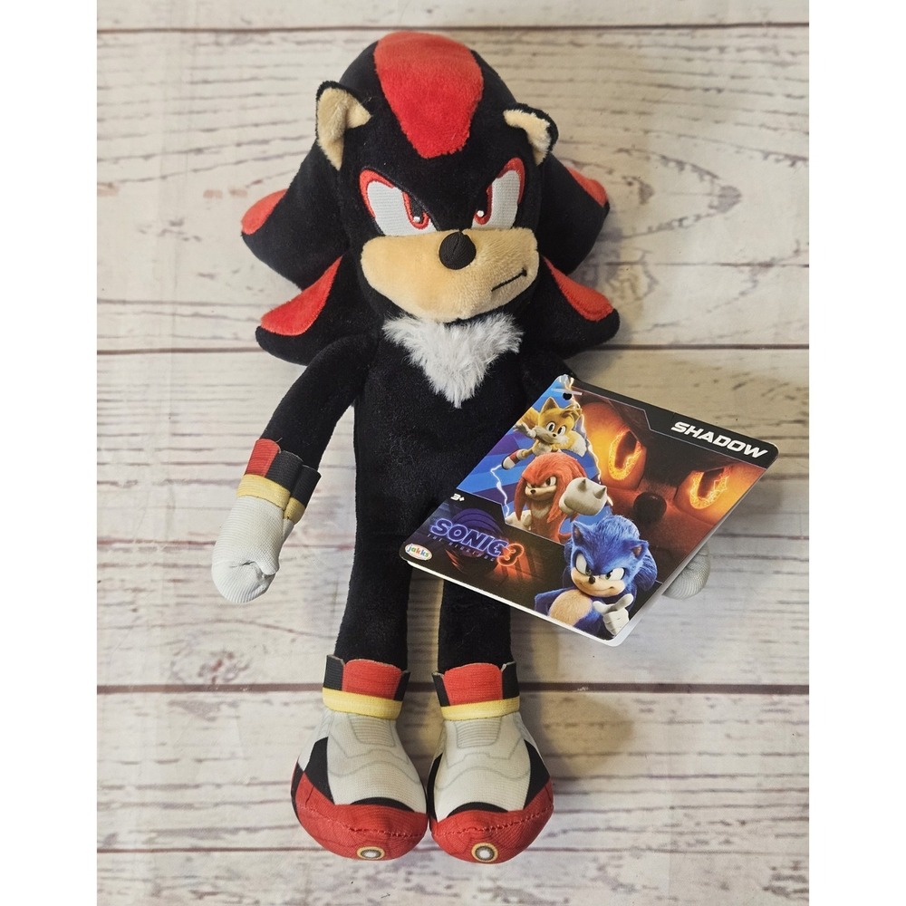 Sonic the Hedgehog 3 Movie 9" Shadow Plush Toy Jakks Pacific 2024